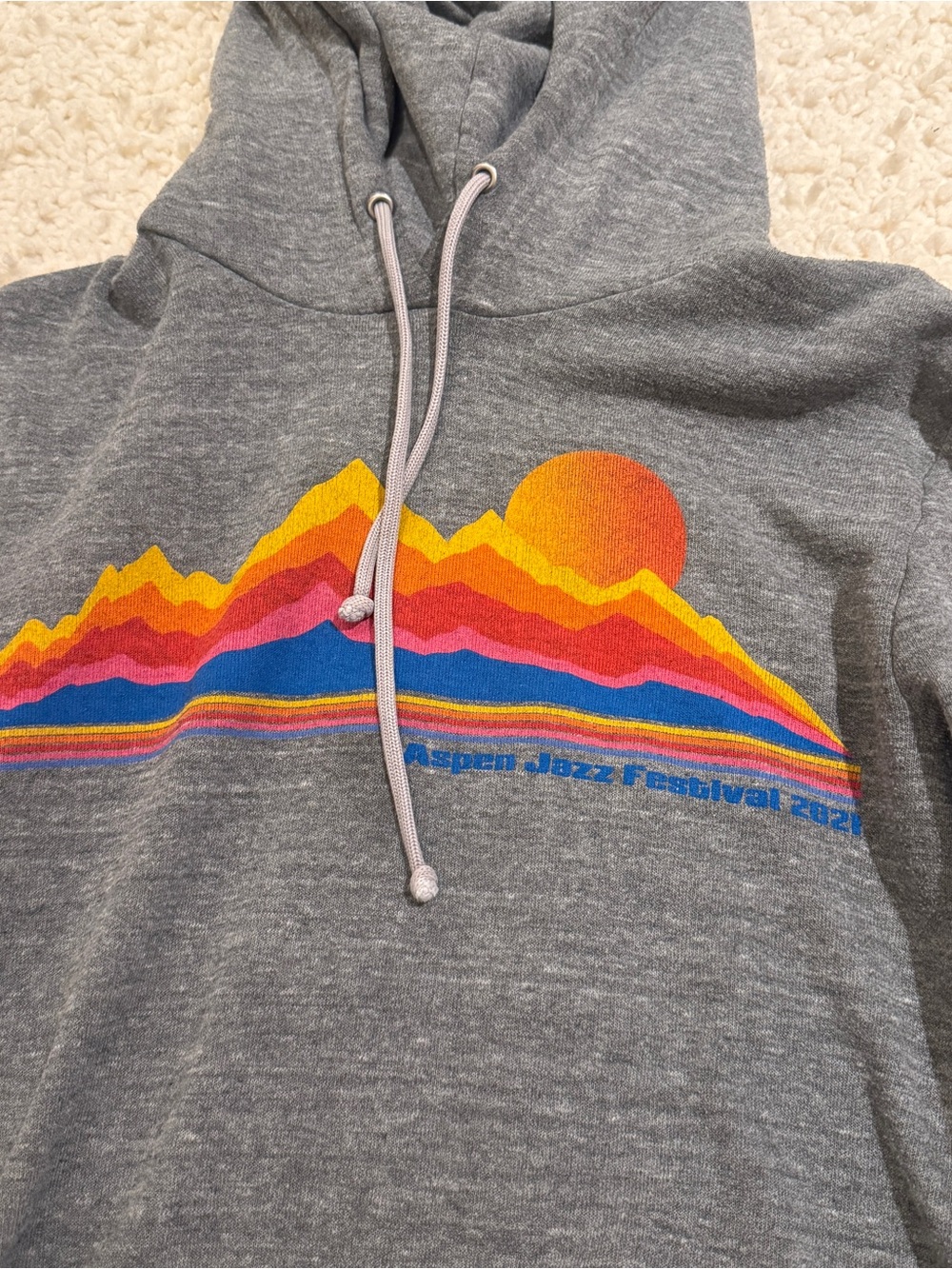 Aviator Nation Gray Hoodie with Rainbow Mountain Graphic - Picture 3 of 6